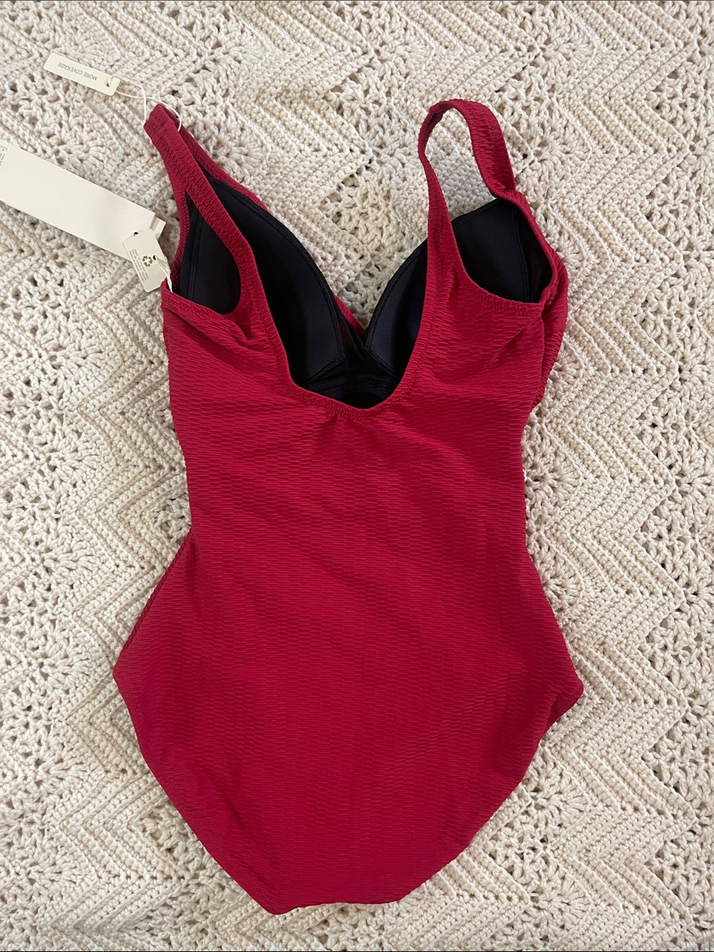 Gottex Harbourside Textured Surplice One-Piece Red Swimsuit 10 - Picture 11 of 15